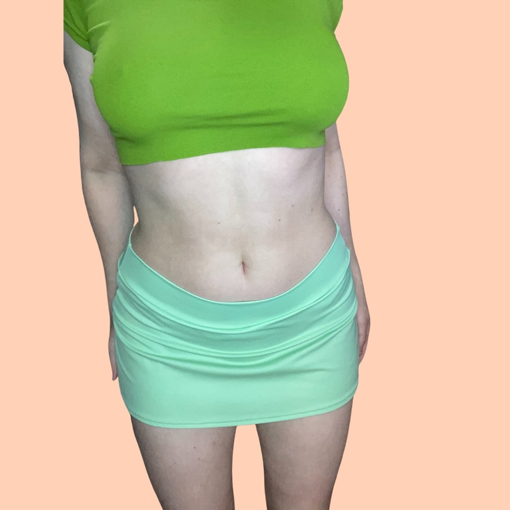 Mint Green Mini Swim Skirt